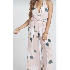 SHOW ME YOUR MUMU Delano Floral Baby Pink Southern Magnolia Jumpsuit Large
